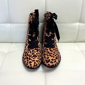 Kate Spade New York Women’s Romia Leopard Print Calf Hair Booties Size 8.5